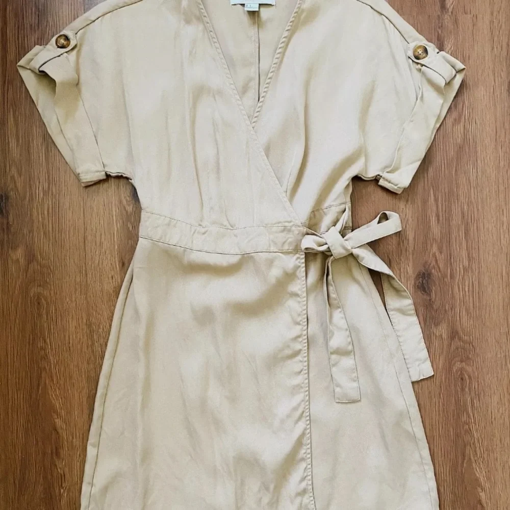 Tan Trench Dress Vintage Style Womens Boutique New Bohomian Boho - Picture 2 of 6